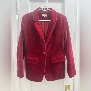 LOFT Women's Red Corduroy Blazer 6